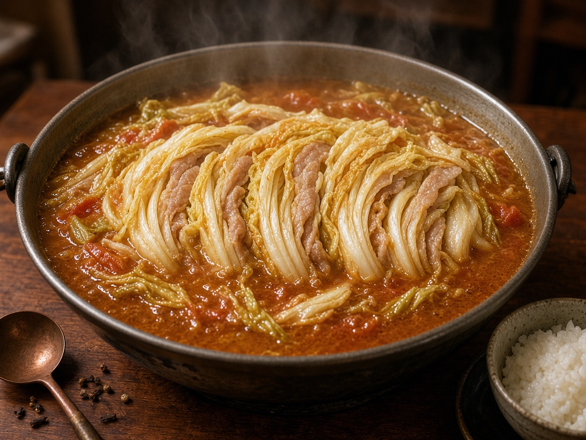 白菜を重ねたミルフィーユカレー鍋のイメージ写真